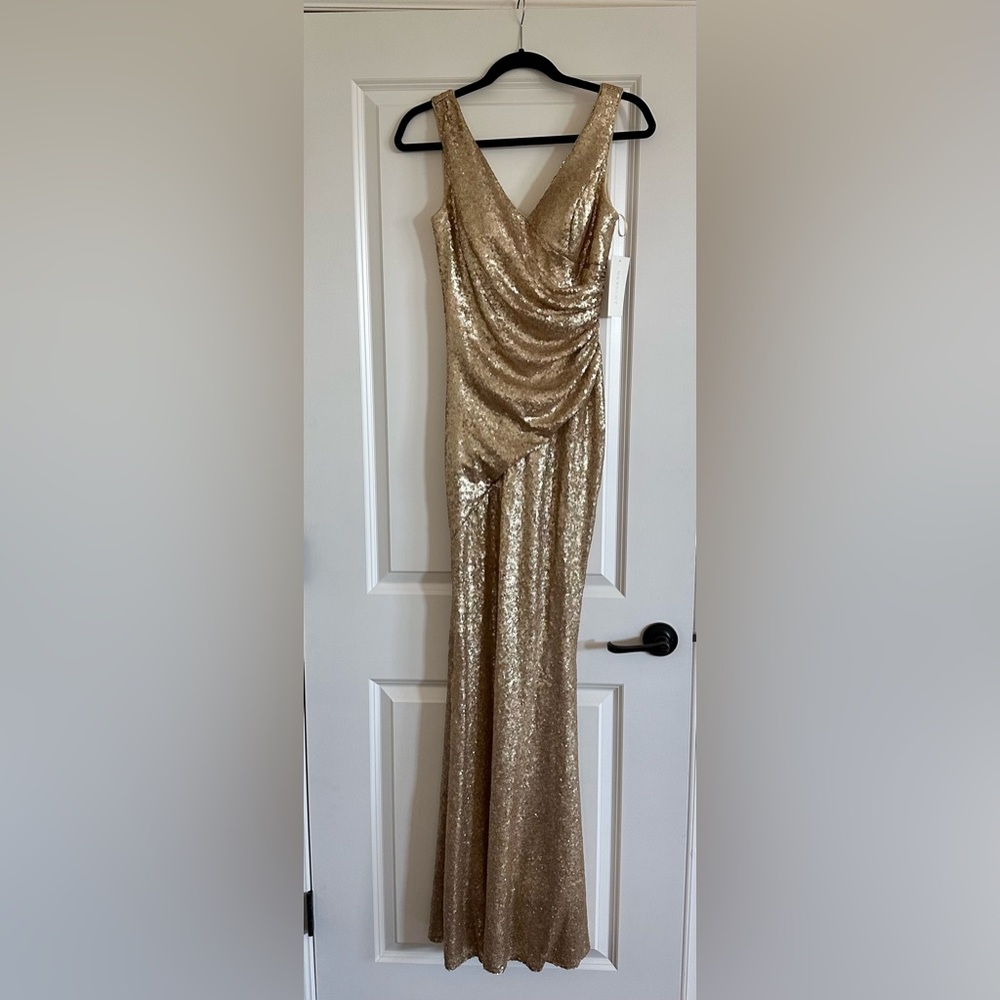 Revelry Dawson Sequin Dress Champagne Gold NWT size 4